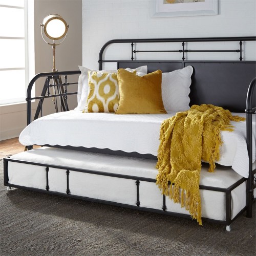 VINTAGE SERIES BLACK DAY BED W/ TRUNDLE